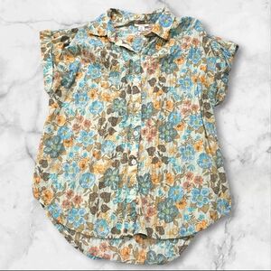 a.n.a Womans Almost Sleeveless Floral Blouse Top Shirt Size Xtra Small (XS) E26